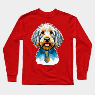 Goldendoodle for Dad in Tie and Shirt Long Sleeve T-Shirt